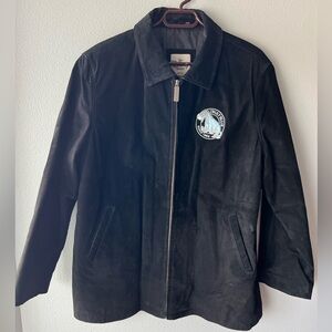 The Disney Store vintage black Eeyore True Blue suede leather coat sz 2XL